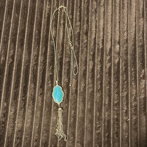 Target Blue and Gold Necklace with Dainty Chain - Picture 1 of 4